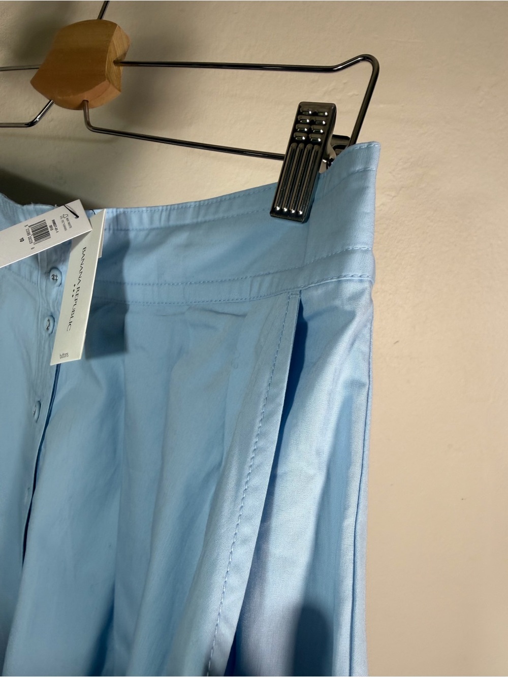 Banana Republic Pale Blue Button-Front Circle Skirt - Picture 4 of 8